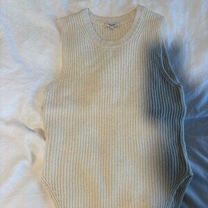 Madewell Sleeveless Sweater, Cream, Size S